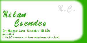 milan csendes business card